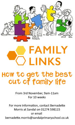 A new Family Links course starts at Sandal on Friday, 3rd November. For more information, see below!