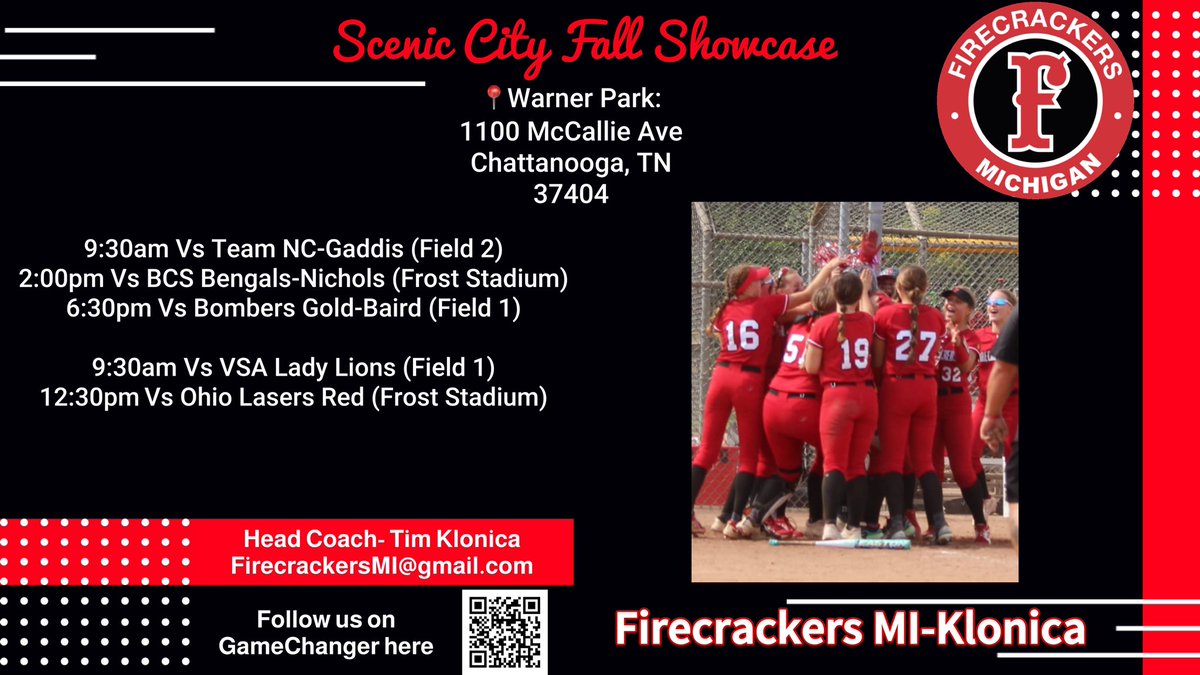 Next stop the Scenic City Fall Showcase! In our last event of the fall these girls will be rolling into Chattanooga ready to roll. 🧨🥎 #FAFO 📍Warner Park: 1100 McCallie Ave Chattanooga, TN 37404