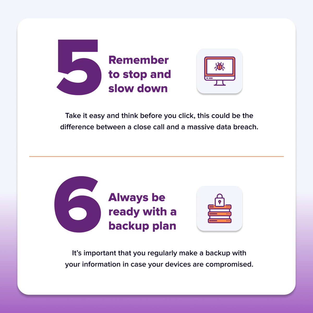 October's almost over, but our commitment to online safety is year-round!🔐 
Safeguard what matters most – your data.💻 Here are 6 essential tips to stay safe online.🙌👇

#CybersecurityAwarenessMonth #ProtectYourData #StaySafeOnline #Cybersecurity
