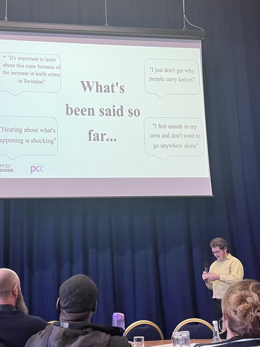#Swindon safety summit. Youth commission young people talking to young people about violence, gang’s &amp; exploitation. Important to listen to young people &amp; walk alongside them to understand their realities