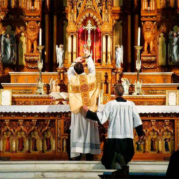pharaujo's tweet photo. 🚨🇻🇦A possível punição ao Padre Fábio Fernandes, é, na verdade, uma punição contra o próprio corpo da Igreja e seus fiéis.

No último sábado, Dom Odilo entrou em contato com o Padre Fábio Fernandes, Pároco da Nossa Senhora das Angústias, o questionando sobre a festa de Cristo Rei, segundo o calendário gregoriano do rito tridentino. O alertou que caso realizasse a celebração iria sofrer graves consequências, as quais destaco: suspensão da ordem sacerdotal, expulsão da paróquia, expulsão da Arquidiocese de São Paulo e perda definitiva do estado clerical.

Até o momento não sabemos se tais sanções serão de fatos aplicadas, mas elas não punirão o Padre em última instância, mas toda uma comunidade formada na Várzea da Barra Funda, com pessoas que viajam quilômetros, até mesmo de outras cidades, para a celebração da eucaristia. Nesta paróquia, pude assistir uma transformação profunda, por honra e mérito de Nosso Senhor Jesus Cristo, executada através do sacerdócio do Padre Fábio.

A paróquia foi construída nos anos 1960, com o altar respeitando todos os preceitos da Missa de São Pio V, a  Missa Tridentina, com inscrições em latim em seu piso e com uma devoção enorme de todos que contribuíram para a sua existência. Durante quase quarenta anos foi uma paróquia lotada, repleta de fiéis devotos e de muita caridade. No início dos anos 2000, a paróquia foi entregue a um sacerdote seguidor da herética Teologia da Libertação. Passou a cada vez mais perder a frequência de seus fiéis e a ser tomada por "movimentos sociais", que aproveitando seu espaço físico, utilizaram a paróquia, com anuência do sacerdote, para fins distantes da fé.

No ano de 2017, o Padre Fábio Fernandes foi designado para esta paróquia, momento no qual presencial os maiores absurdos dentro do prédio da Igreja, de símbolos pagãos a pilhas de revistas pornográficas, armazenadas pelos membros dos "movimentos sociais".

Quando passei a frequentar a paróquia, não foram poucas às vezes que em uma Missa de domingo, às 10h00 com 3 pessoas na celebração. Mesmo assim, Padre Fábio a celebrava com todo amor e devoção do sacrifício no altar.

O Seu exemplo e cuidado com a liturgia, as vestes, os sermões e principalmente a doutrina da Igreja, começou a atrair cada vez mais pessoas ao longo dos tempos. A paróquia sequer tinha um confessionário, e, hoje, com todo o esforço da comunidade, temos três! Nos últimos 5 anos, uma transformação profunda na vida de centenas de católicos aconteceu na Nossa Senhora das Angústias:

- O devido respeito ao receber a eucaristia.
- A modéstia e o devido respeito a liturgia da Santa Missa.
- Formação de grupos de estudos e catequese.
- Inúmeras, inúmeras conversões profundas ao catolicismo, tanto de pessoas simplesmente afastadas da fé e até mesmo de protestantes.
- Casais em profunda crise restaurando seu matrimônio.
- Famílias se multiplicando e gerando frutos constantes.
- Pessoas que antes mal rezavam o pai nosso, passaram a rezar o terço diário e incluir uma vida de meditação no seu dia-a-dia.
- Formação de grupos de canto gregoriano para tornar as Missas ainda mais belas, homens comuns, que se dedicam todos os dias para tornar as celebrações belas e profundas.

Isso são apenas pequenos exemplos de que um exemplo da doutrina da Santa Igreja, bem aplicado, seguindo a Sã Doutrina, pode transformar profundamente a vida das pessoas.

Nos últimos dois dias, diversas difamações de perfis "anônimos" contra o sacerdote brotaram, dizendo que ele não tinha autorização para celebração da Missa, mentira instrumentalizada. Dom Odilo sempre teve ciência da celebração da Missa de Sempre nos últimos 5 anos na paróquia.

Abaixo uma breve explicação sobre a Missa de Sempre:

A Missa de Sempre, então, não está restrita a um rito, e sim é como um fio que perpassa todos os ritos autenticamente católicos, os quais unem os cristãos do mundo inteiro em “um só coração e em uma só alma” (Cf. At. 4, 32), em um só Corpo Místico (de Cristo). A Missa de Sempre é esse núcleo duro que mantém as tradições unidas à Tradição, unidas ao legítimo Pontífice, que é o Cristo, o “único Mediador entre Deus e os Homens” (Cf. 1Tm. 2, 5)[4]. Este cerne da vida cristã não pode ser mudado pelos homens (nem leigos, nem clérigos), porque “todo dom perfeito e toda dádiva excelente vem do Alto, procedente do Pai das Luzes, no qual não há mudança, nem mesmo aparência de instabilidade” (Tg 1,17). Além de tudo, é importante também notar que todos, absolutamente todos os ritos antigos e legítimos são muito parecidos (as diferenças, de fato, estão sempre em detalhes e nunca na estrutura central da Missa) e têm em comum certas caraterísticas essenciais que compõem uma regra geral, entre as quais poderíamos citar:

 1. O extremo e claríssimo sentido de reverência pelo sagrado, o respeito (silêncio, ordem e introspecção são regra absoluta) no culto e o senso de adoração constante;

 2. O claríssimo sentido de que o que se passa durante a celebração da Missa é a Renovação incruenta do Sacrifício de Cristo Salvador;

 3. O claríssimo sentido de que Nosso Senhor está verdadeiramente Presente nas espécies (Pão e Vinho) consagradas;

4. Certo luxo, sempre que possível, e a valorização da beleza do culto, dos templos, dos paramentos,  da música litúrgica (compatível com o que a Missa é essencialmente e de fato: Sacrifício), etc.;

 5. Regras fixas e rígidas com relação ao que o sacerdote deve dizer e fazer durante a celebração;

 6. A separação clara entre o papel do sacerdote e o do povo na participação do culto; este último participa discretamente;

 7. Deus está no centro de tudo o que se faz: o papel do sacerdote é secundário; também por isso, a Consagração é feita versus Deum.

Atualmente, não é difícil encontrar diversas Missas que não respeitam o mínimo destes itens, recheadas de abusos litúrgicos. Missas ditas Afro, procissão de entrada com pessoas girando em ritos pagãos, total desrespeito ao sacrífico na Eucaristia e até mesmo bispos negando a comunhão na boca para um fiel ajoelhado, dando o devido respeito ao Corpo de Cristo. Nada disso é motivo de punição, nada disso é repreendido... Todavia, fiéis que crescem em números e na fé de forma milagrosa, em uma paróquia que estava entregue à Revolução e que está levando pessoas na busca do caminho da santidade, merece ser punida.

A verdadeira punição não é ao Padre Fábio Fernandes, a punição é aos Católicos que querem viver profundamente a Doutrina da Santa Igreja como tem sido por séculos na história da nossa amada Santa Igreja.

@DomOdiloScherer com o devido respeito que lhe é devido, por favor, não puna fiéis devotos da Santa Igreja, nós só queremos bem servir a Nosso Senhor e Salvador Jesus Cristo.

Viva Cristo Rei!