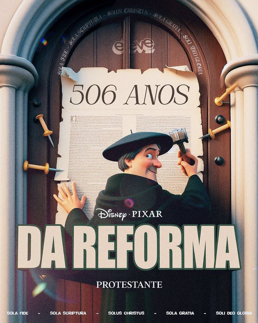 Achei essa imagem linda. Feliz dia da Reforma Protestante! ⚒️📜