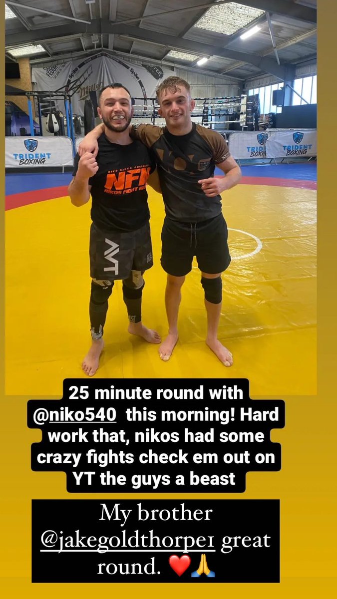 25 minute round with @jakegoldthorpe1 at <a href="/AVTMMA/">AVT MMA Leeds</a> today, tough rounds with Jake always. 

Always elevating each other. ❤️🙏