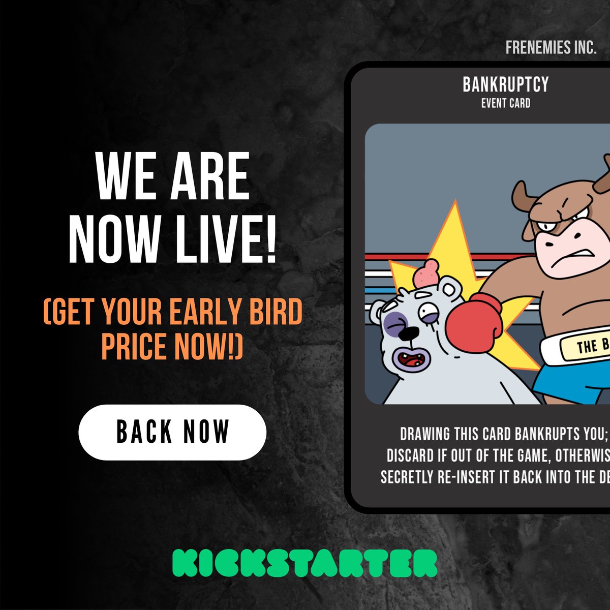 🚀 It's Showtime! Frenemies Inc. is NOW LIVE on Kickstarter! 🚀 Dive into the thrilling world of business like never before. Be among the first to back us and snag exclusive early bird specials! 

buff.ly/46NbFsa 

#Kickstarter #BoardGames