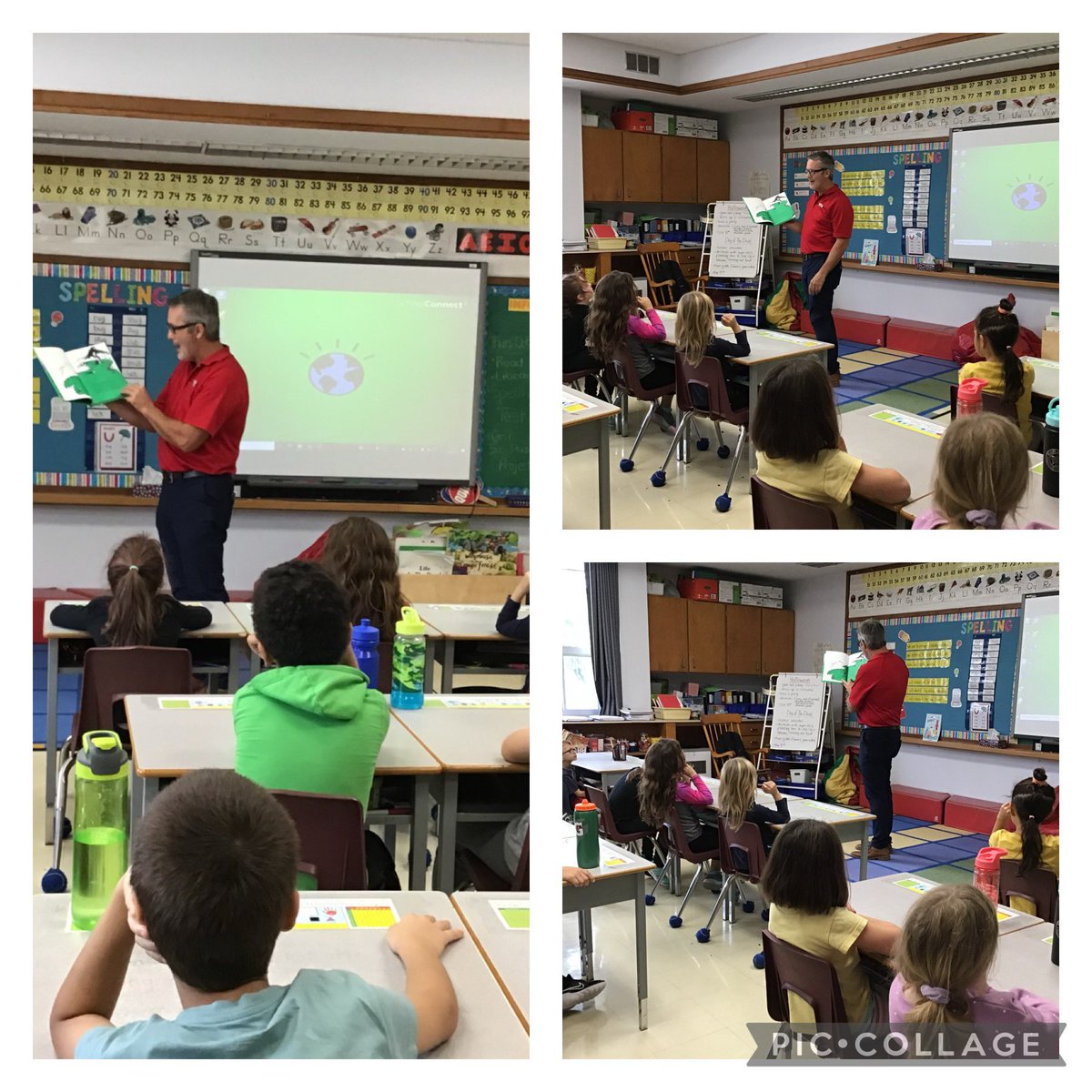 Greg Hetherington from CKXS visited with students and shared the simple message that Reading is Fun and how to read with expression!