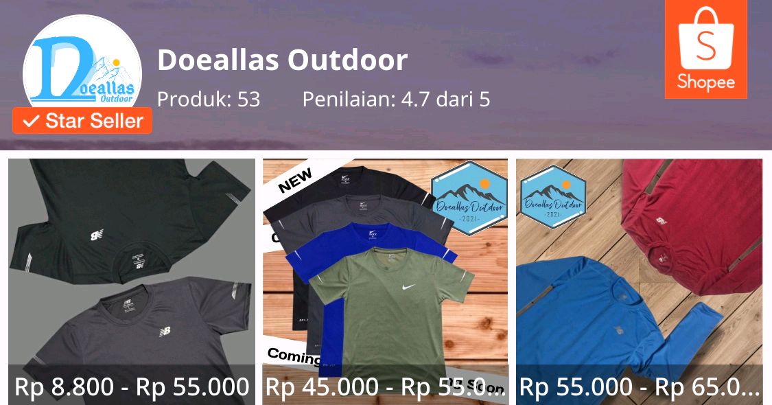 Kunjungi toko saya di Shopee! doeallasoutdoor: shope.ee/8KOWUlcsLP?sha… #ShopeeID

Kita juga lagi flash sale trus ada juga voucer 50%