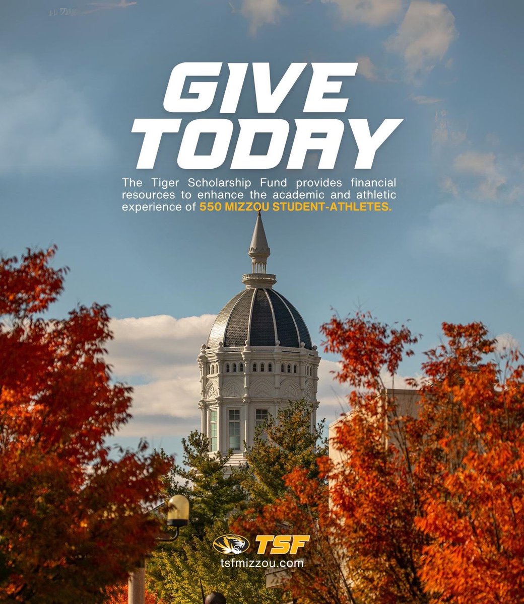 THANK YOU! Your donations support over 550 @mizzouathletics student-athletes, including me. To learn more or become a member, visit tsfmizzou.com. MIZ!