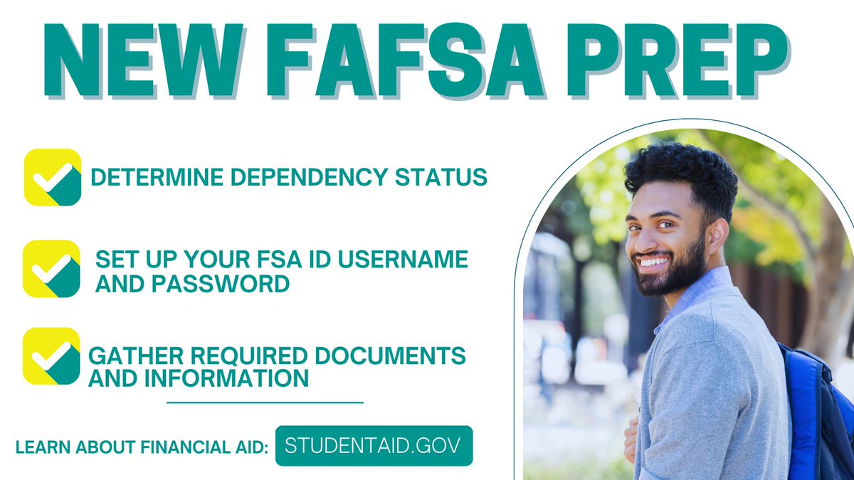 Chattahoochee Valley (@cvccpirates) on Twitter photo The 2024-25 FAFSA, which is undergoing several changes, will be delayed to a December 2023 launch. In the meantime, students can get prepared by doing the following:
#NewFAFSA
#FinancialAid The 2024-25 FAFSA, which is undergoing several changes, will be delayed to a December 2023 launch. In the meantime, students can get prepared by doing the following:
#NewFAFSA
#FinancialAid
