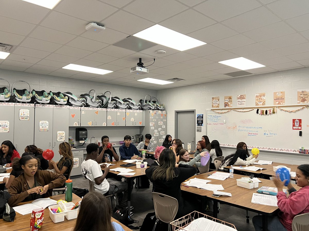 Human Growth and Development class learning the difference between real contractions and Braxton Hicks contractions by “birthing ping pong balls” <a href="/PaetowHS/">Paetow High School</a> #PantherProud
