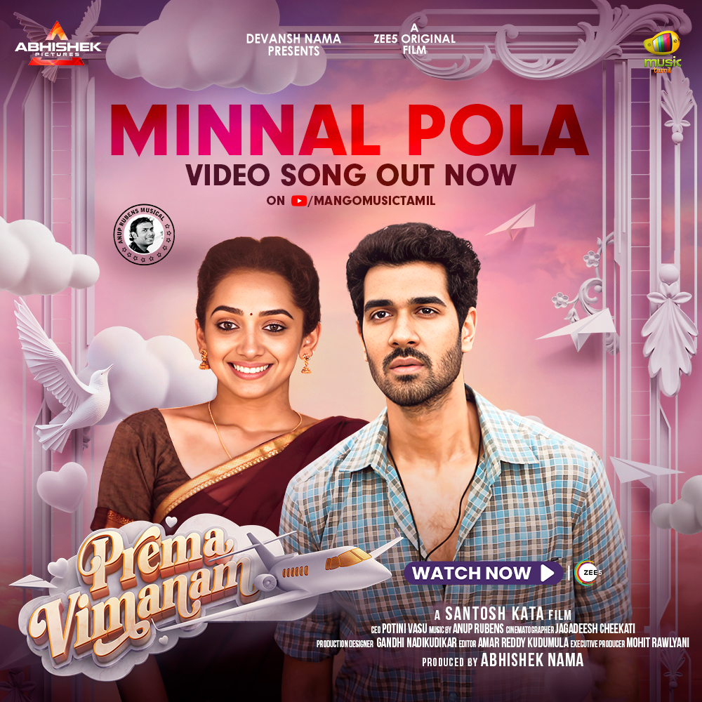 🌟 Love is in the air! The long-awaited love song of the year is finally here with #MinnalPola video song from #PremaVimanam 🛩️❤️ Out now on @MangoMusicTamil 🔗 youtu.be/3tz2h9ZlTLY An @anuprubensmusic musical 🖋️ Sukumar🎤 Vikram Full Movie Streaming on @ZEE5Tamil