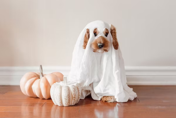 Happy Halloween from PVM! 🎃 Keep candies away from pets. Chocolate and sugar-free treats can be dangerous. If pets eat them, call poison control or an emergency hospital ASAP. #PurdueVetMed #BoilerUp #HalloweenSafety #TrickOrTreat #dogcostume @avmavets @aahahealthypet @vettechs