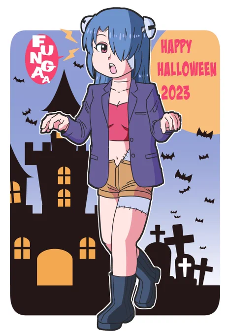 滑り込みで今年のハロウィン絵。 有名モンスターコスのリンコさんです。 #HappyHalloween  #ハロウィンイラスト