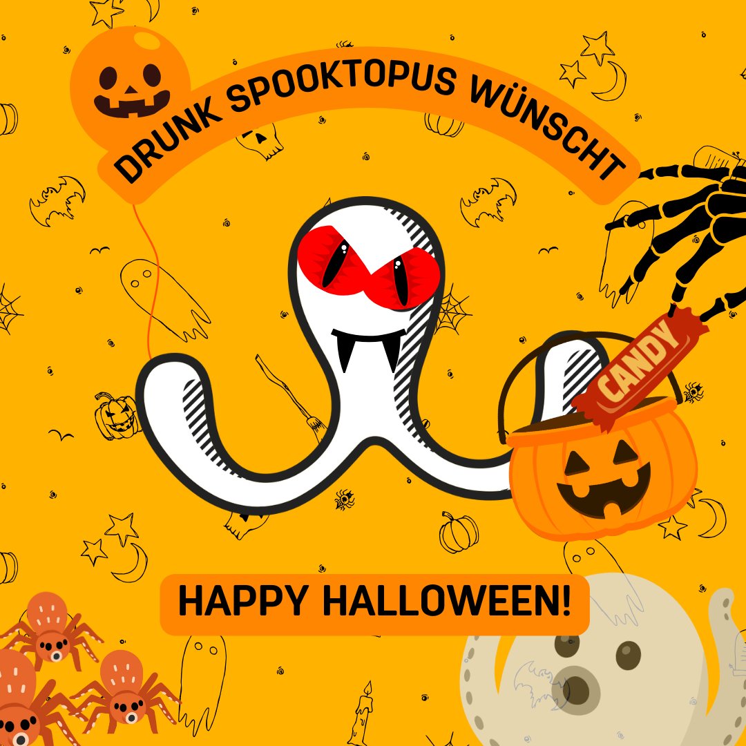 Das Team von Drunk Spooktopus wünscht euch schaurig-schöne Halloween! Und einen schönen Feiertag morgen. Also falls bei euch Feiertag ist. Oder habt doch einfach so einen schönen Abend!