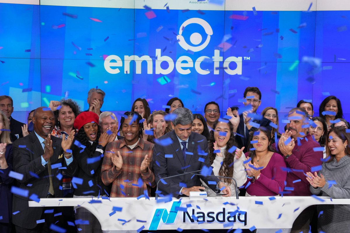 NasdaqExchange's tweet photo. We are proud to welcome @embecta alongside advocacy and professional partners to the @NasdaqExchange Opening Bell to commemorate #DiabetesAwarenessMonth.

$EMBC is a medical technology company that develops and provides solutions that make life better for people living with diabetes. #NasdaqListed