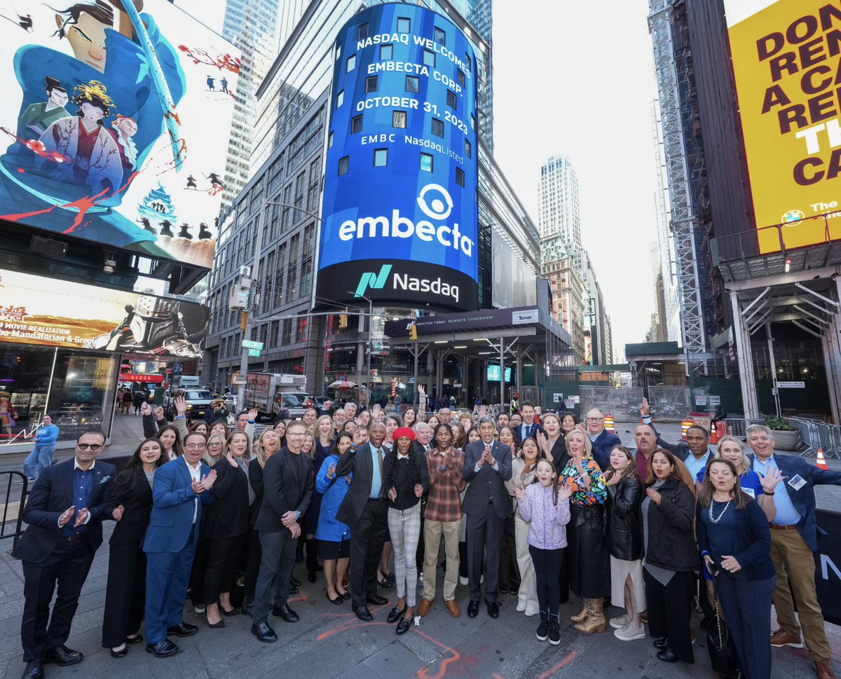 NasdaqExchange's tweet photo. We are proud to welcome @embecta alongside advocacy and professional partners to the @NasdaqExchange Opening Bell to commemorate #DiabetesAwarenessMonth.

$EMBC is a medical technology company that develops and provides solutions that make life better for people living with diabetes. #NasdaqListed