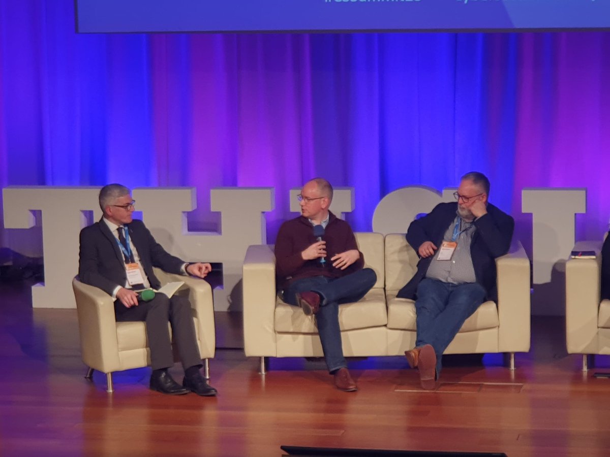 CyberResScot's tweet photo. One of the most popular sessions of #CSSummit22 revolved around incident response so we had to invite the speakers back to continue the conversation. On stage is Don Smith of @Secureworks, Chris Ulliott of @NatWestGroup, Norman Stevenson of @PoliceScotland and @MikeSmithCyber. https://t.co/BeDIagLRT7