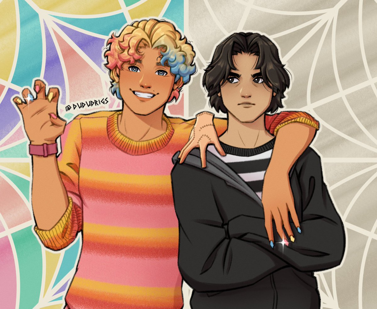 HAPPY HALLOWEEN 🎃
Will Solace and Nico Di Angelo as Enid and Wednesday Addams ✨️

#Halloween #solangelo #nicodiangelo #willsolace #thesunandthestar