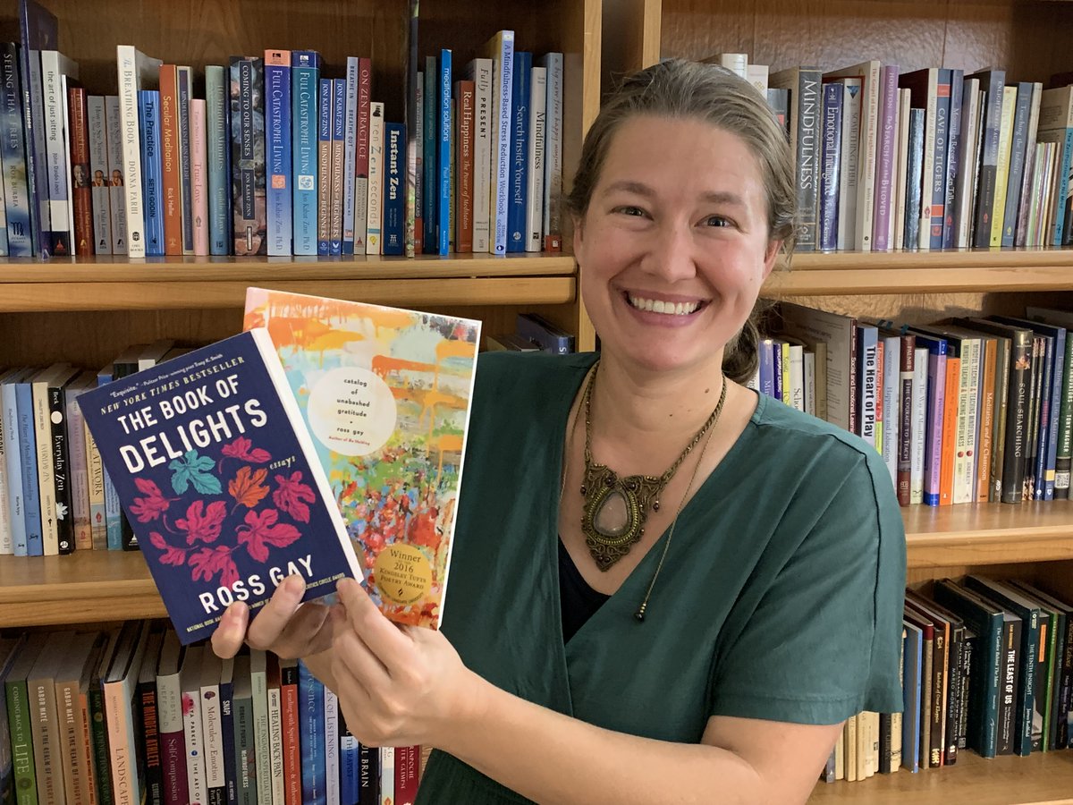 Welcome additions to InStill: new Administrator, Patricia Wheaton &amp; 2 of <a href="/RossGay18/">Ross Gay</a>'s most renowned books: Catalog of Unabashed Gratitude &amp; The Book of Delights.

Welcome Patricia &amp; pls join us @ Ross' workshop on Monday. Register @ instillmindfulness.com/share/P9MaFGX0…

#writingjoy #rossgay
