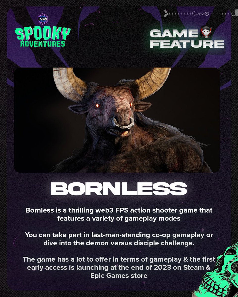 KGeN_Community's tweet photo. Web3 gamers, we've got the perfect game for you this Halloween!๐
#halloween #web3 #Bornless https://t.co/RlGTaSeHpQ