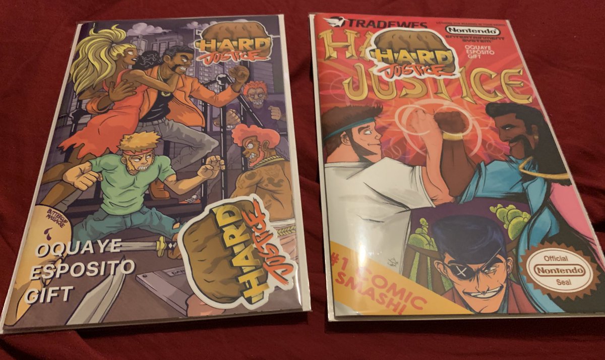 You know it is a good day when it is Halloween &amp; you get mail with the <a href="/WesWritesStuff/">Wes Gift 🤘🏻</a> and <a href="/mrMad100s/">Black Fruit Punch</a> work in it. 

Did you miss Hard Justice? Best follow these gents. Epic stuff does not come along too often- and epic retro gaming inspired stuff less so! #BadDudes #DoubleDragon