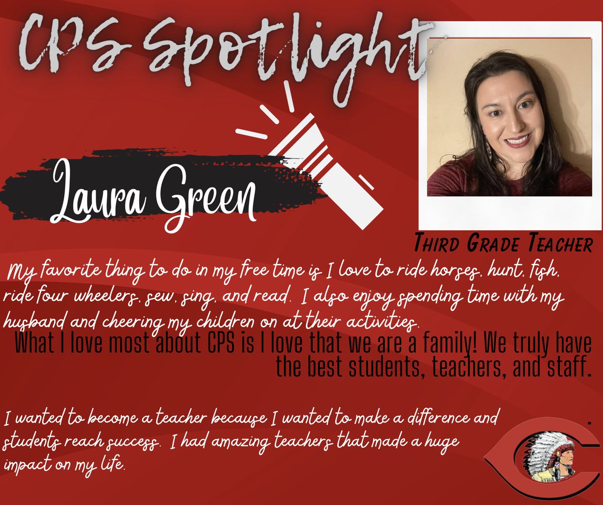 CPSIndians's tweet photo. 📷CPS Faculty and Staff Spotlight 📷
#cps #ComancheIndians #comancheok #WeAreOne #IFND https://t.co/WFi16GeVbm
