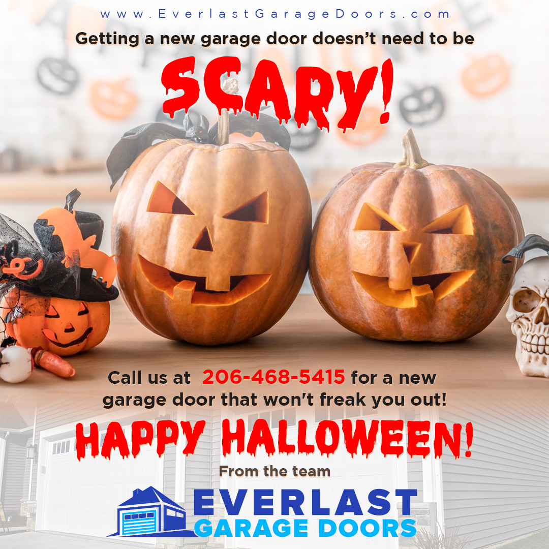 EverlastGarage's tweet photo. Getting a new garage door doesn’t need to be scary! Call us at 206-468-5415 for a garage door that won't freak you out! Happy Halloween! From the team at Everlast Garage Doors. 📧 garagedoorseverlast@gmail.com
#Halloween #halloween #garage #garagedoors #bellevue #seattle https://t.co/v85sIwcACY