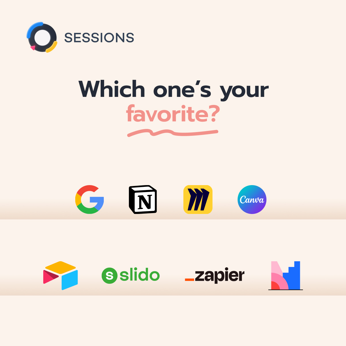 Get_Sessions_'s tweet image. Which tool is your favorite? 👀
You can embed all of them (and more) in Sessions meetings and webinars, AND integrate your own product or website for a more immersive experience.
Try Sessions 🔗
sessions.us
#miro #canva #googlesuite #onlinemeetings #webinar