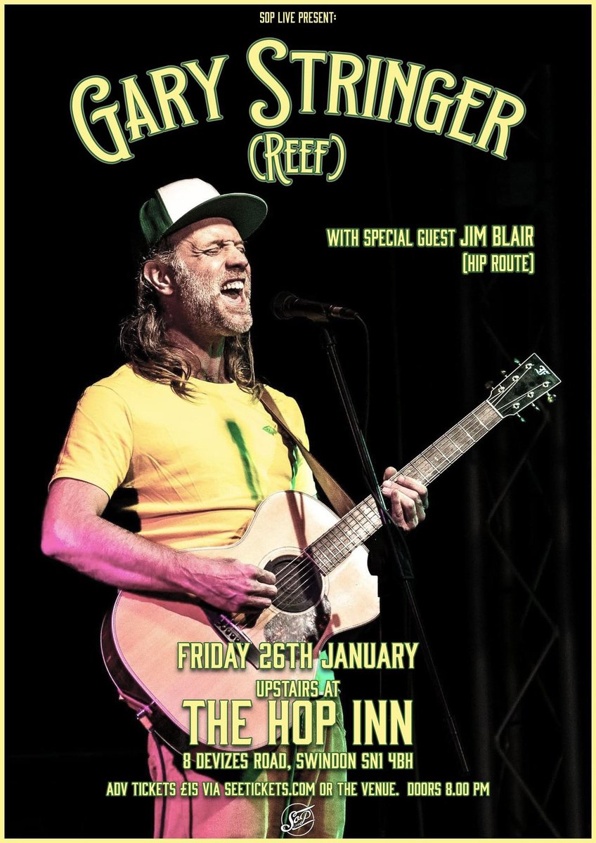 loving the vibe of the poster for my first show of 2024 in Swindon … using a foto by the talented <a href="/bigham48/">Richard Byham</a> ❤️
this year there are only tickets left for Notts &amp; Swansea so don’t miss out folks 
linktr.ee/garystringer