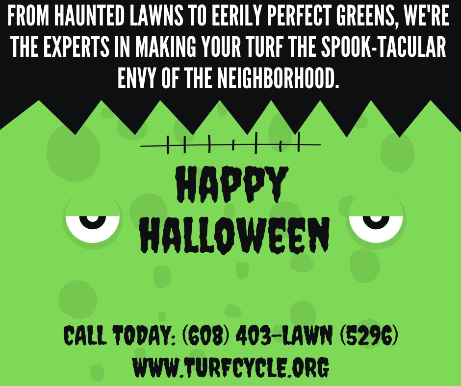 TurfCycle's tweet image. HAPPY HALLOWEEN from your local turf supplier. Give us a call to review our year end turf clearance and become the envy of the neighborhood. #happyhalloween #halloweenseason #halloween23 #trickortreat #backyard #backyardgoals #puttinggreen #turf #fakegrass
