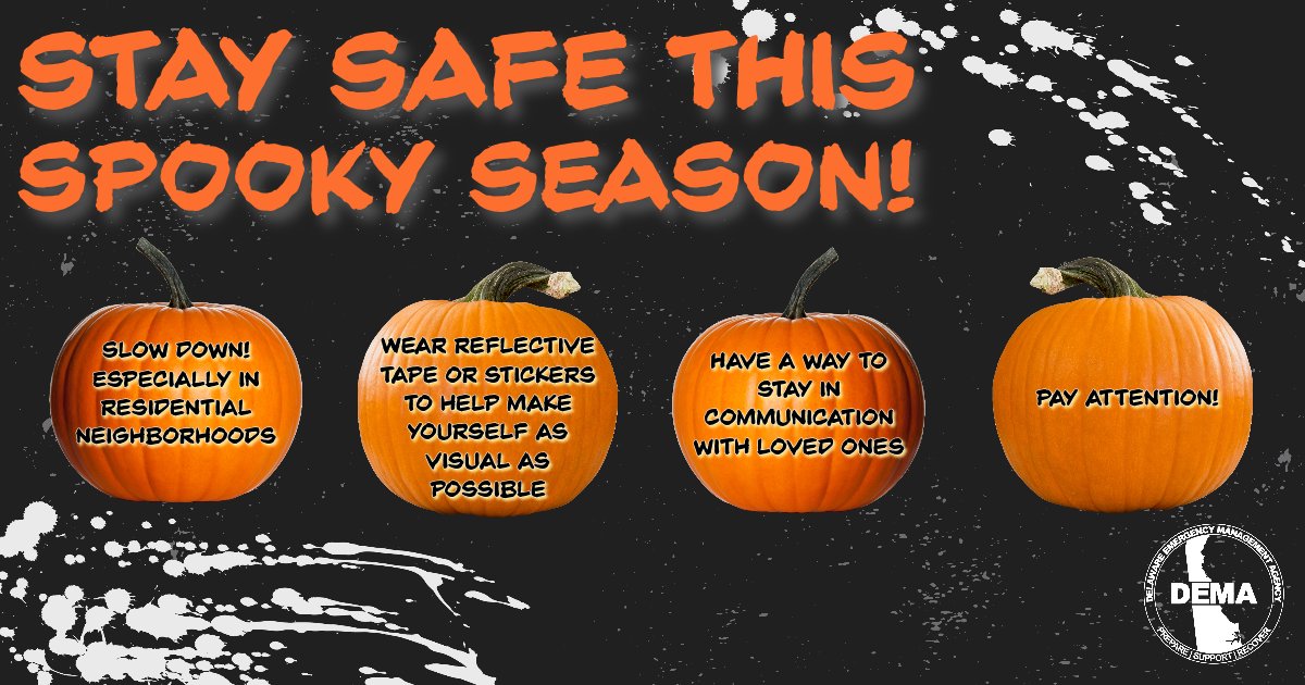 🎃 With the spookiness of this day, it's important to remember to stay safe and look out for one another. Put your safety first this Halloween by reminding your friends to look both ways when crossing the street and staying in familar areas. Happy and safe trick-or-treating! 👻