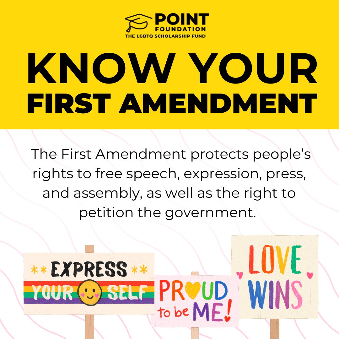 PointFoundation's tweet photo. LGBTQ students - If you’re advocating at school, make sure you know your rights on campus. Read and share our guide to challenging school decisions and policy at https://t.co/9Zp7RKzJ1o #OutInHigherEdWeek #OIHEW https://t.co/zQncE1wWsz