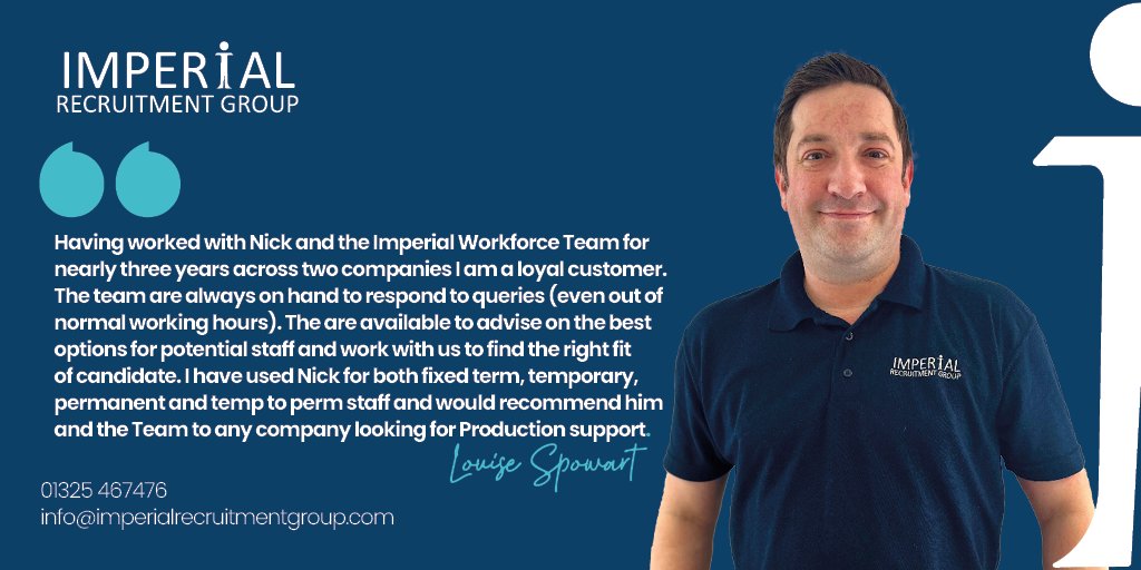 We want to give a shout-out to Nick Walker and the Imperial Workforce team! He's received some great feedback from one of his clients! 🤩 #ThankYouNick #teamworkmakesthedreamwork #testimonialtuesday

01325467437
nick@imperialworkforce.com
imperialrecruitmentgroup.com
