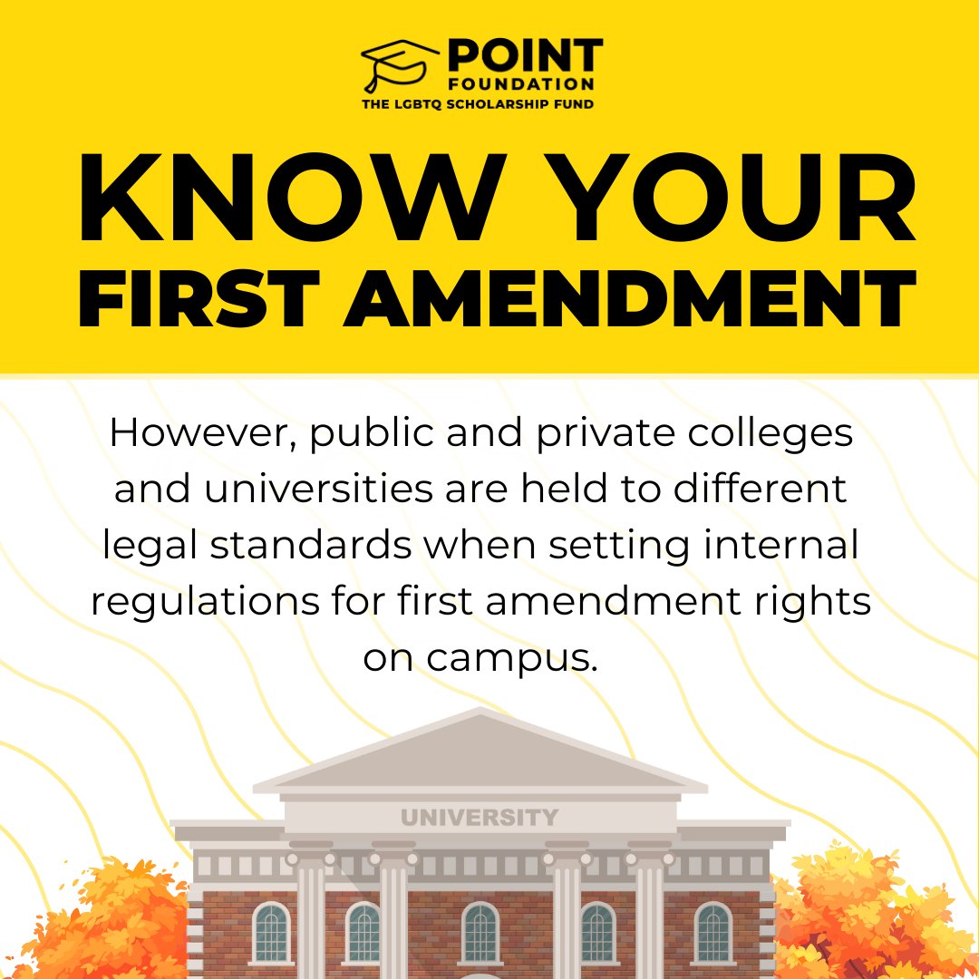 PointFoundation's tweet photo. LGBTQ students - If you’re advocating at school, make sure you know your rights on campus. Read and share our guide to challenging school decisions and policy at https://t.co/9Zp7RKzJ1o #OutInHigherEdWeek #OIHEW https://t.co/zQncE1wWsz