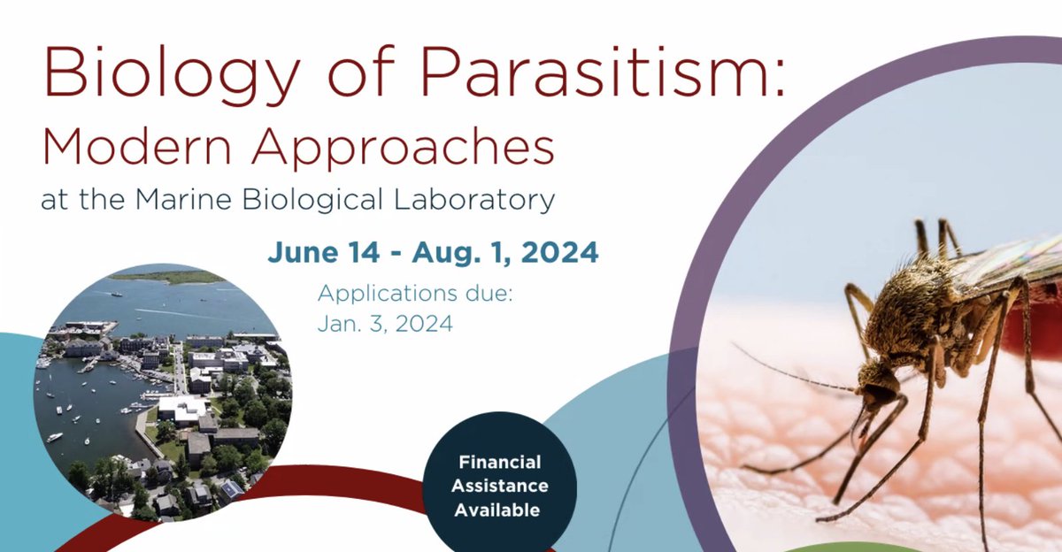 Please RT: Applications are open at tinyurl.com/applyBoP for the 2024 Biology of Parasitism course @MBLBoP @MBLScience with new deadline: January 3rd !! Come join us for an amazing summer of learning and camaraderie, exciting lectures, lab practicals and fun excursions.