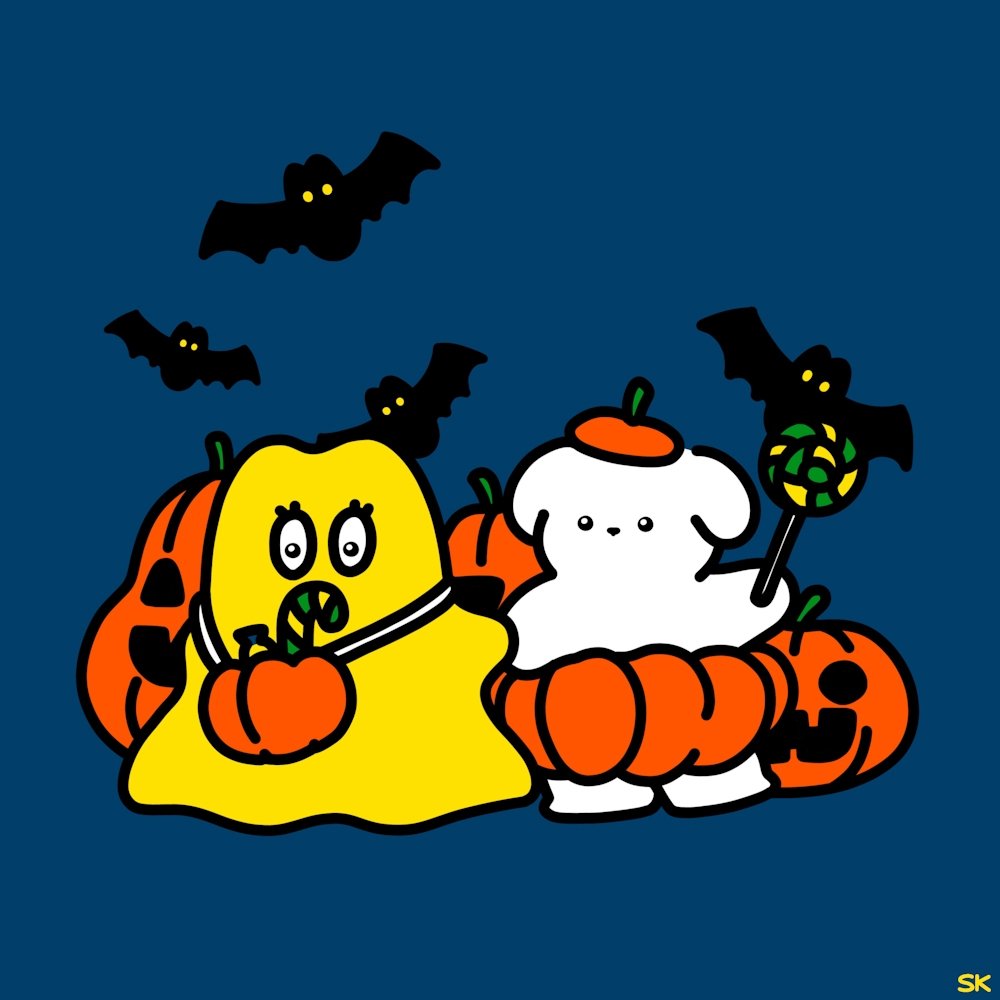 ハッピーハロウィン！🎃

(間に合いませんでした)

#イラスト #絵 #ゆるいイラスト