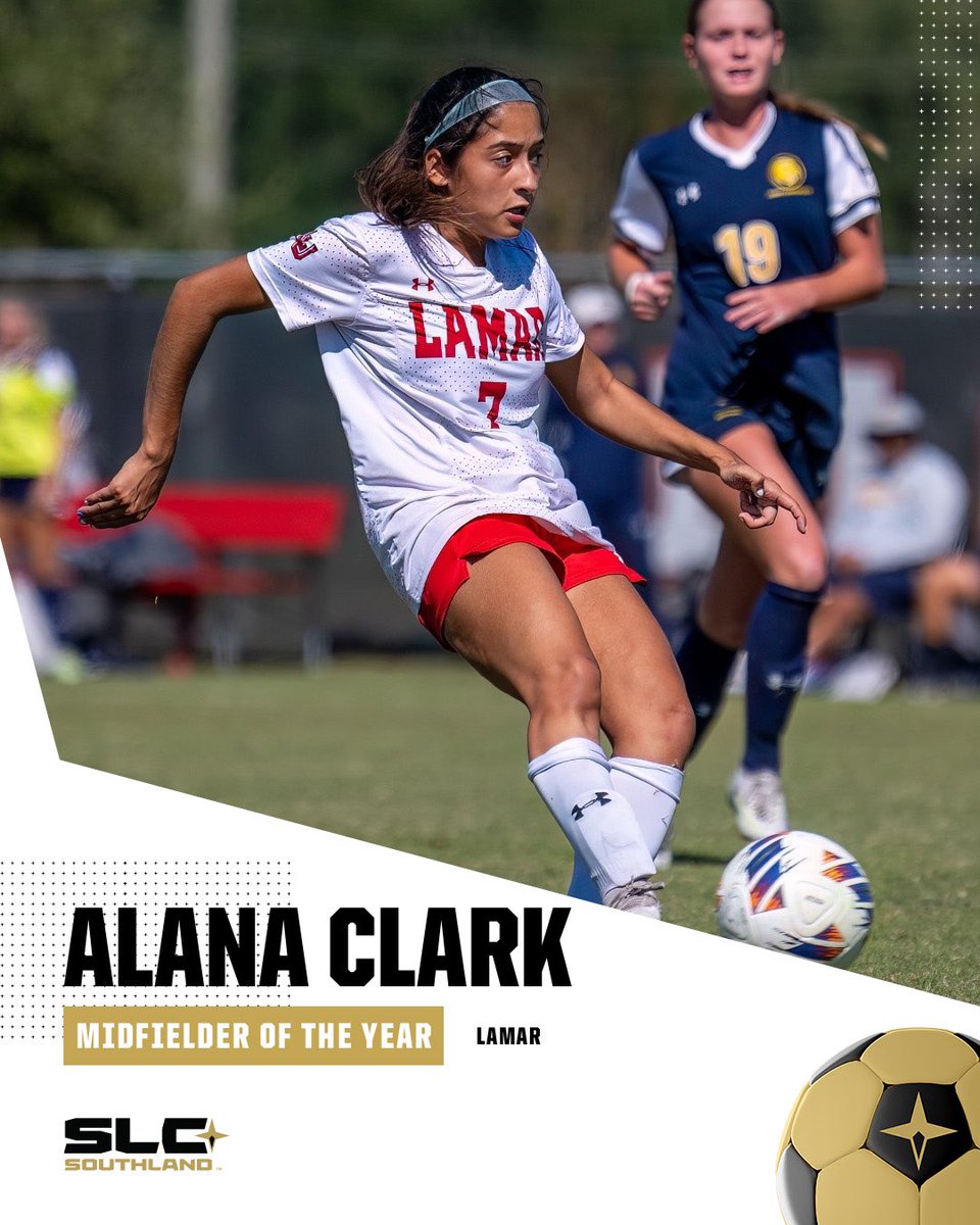 She makes the engine go. Running the show with metronomic ease. The 2023 SLC Soccer Midfielder of the Year: Alana Clark #EarnedEveryDay