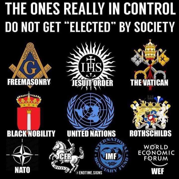 🚨🚨🚨Everyone asks “who are THEY?”

This is who “THEY” are👇🧐

These secret societies run the world IMO

These societies are in charge of our governments and military

#CouncilOfForeignrelations #CommitteeOf300 #TrilateralCommission #Bilderberg #ClubOfRome #Jesuits #Knights…