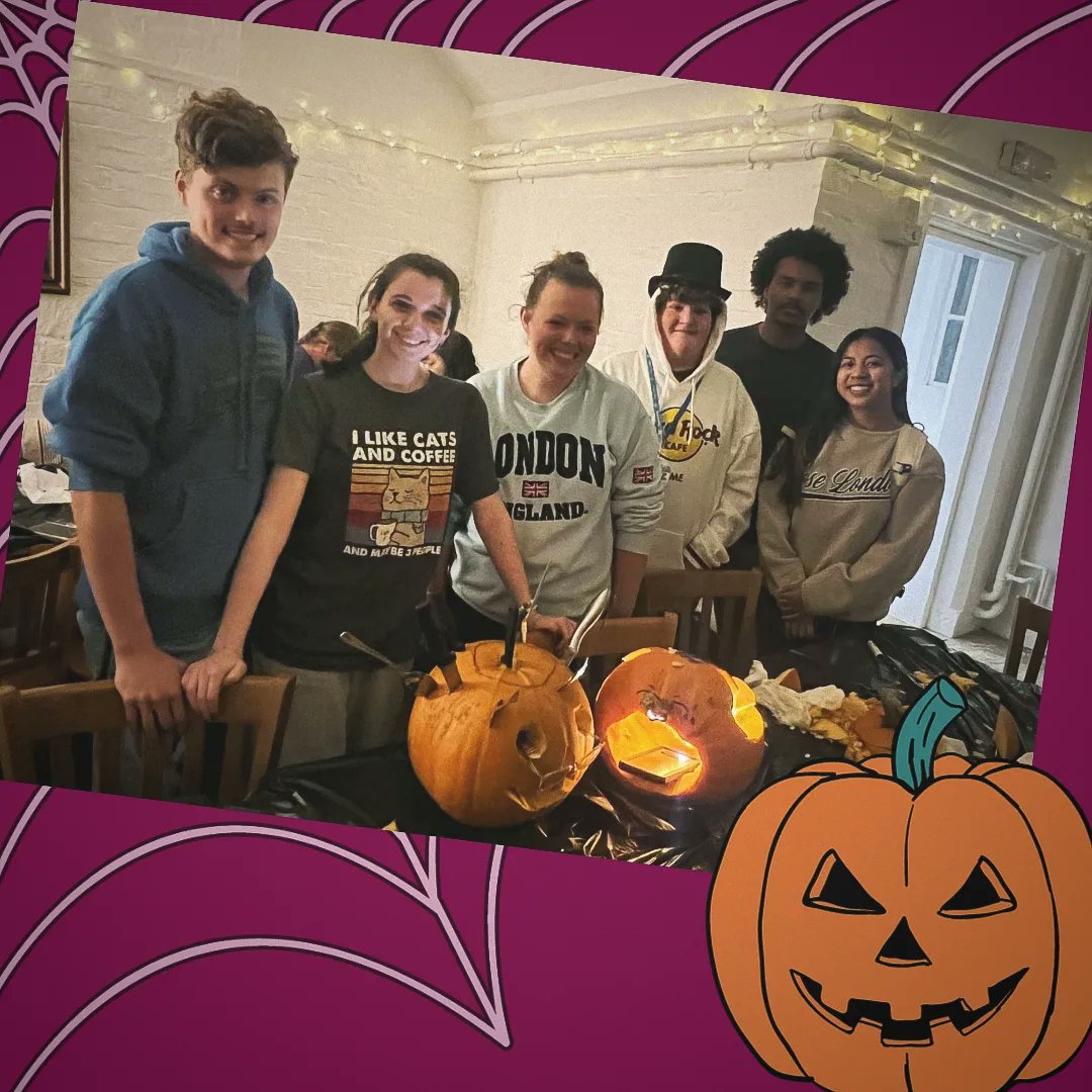 A Harlaxton Halloween part one: Pumpkin Carving!🎃🕸️ Each house had two pumpkins to carve. The first one being a traditional Halloween design, the second being a funny one. The winner for the traditional pumpkin was Gregory and the winner for the funny pumpkin was Mercia!