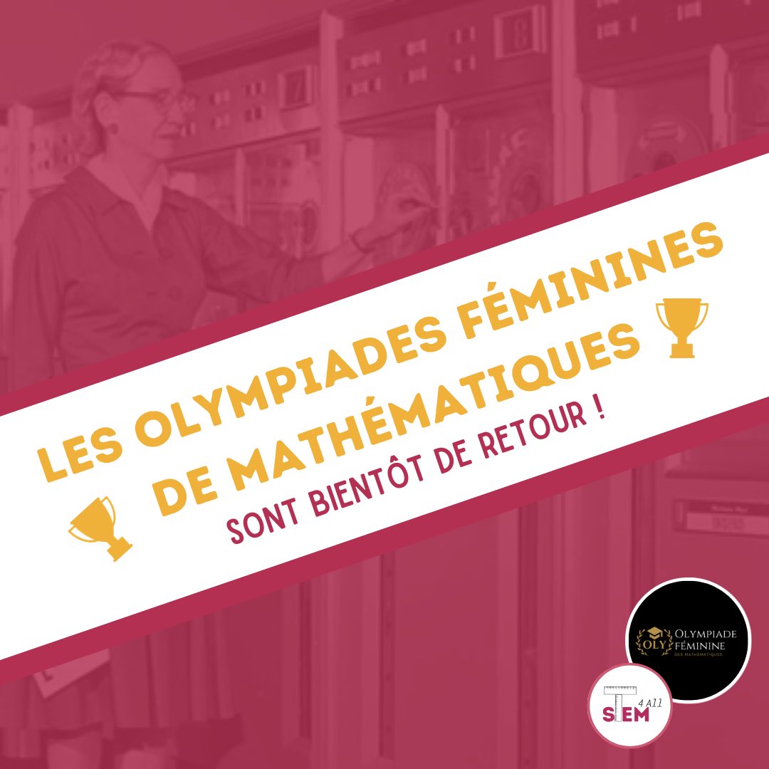 🌟 Les Olympiades Féminines de Mathématiques sont bientôt de retour ! 🌟

Hello Twitter, préparez-vous à voir briller l’intelligence et la créativité de jeunes femmes passionnées par les mathématiques. 💡💪

#ofm #Mathématiques #girlpower #girlintech