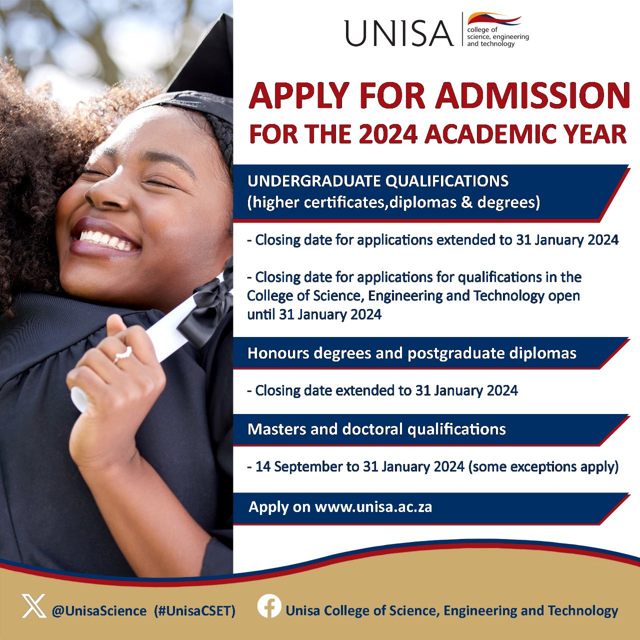 Unisa Masters Application 2024 Closing Date Glad Philis