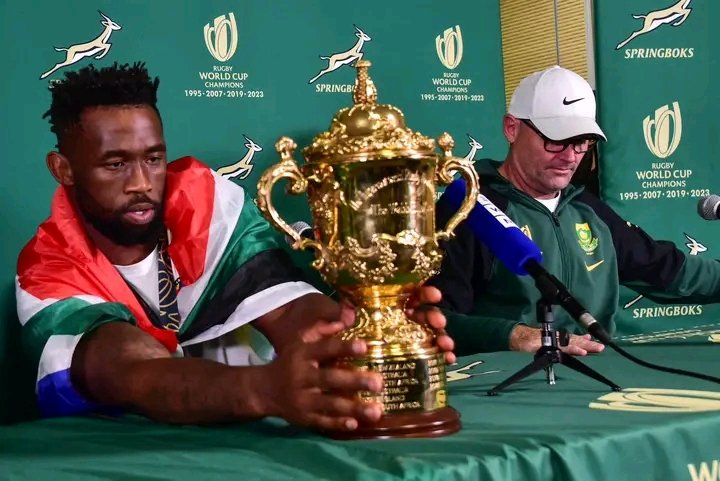 MandhlaziRN's tweet image. #Springboks have arrived in the country after winning the #rugbyworldcup2023. 
Pictures by #GCIS