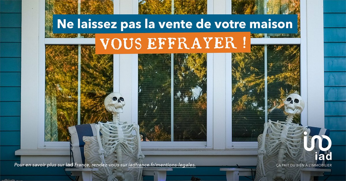 Chez iad, nos conseillers éliminent vos frissons et sueurs froides liés à la vente immobilière 💪
Alors, qu’attendez-vous pour contacter le conseiller le plus proche de chez vous pour une expérience sans tracas 🎃🧟🕷️
#Halloween