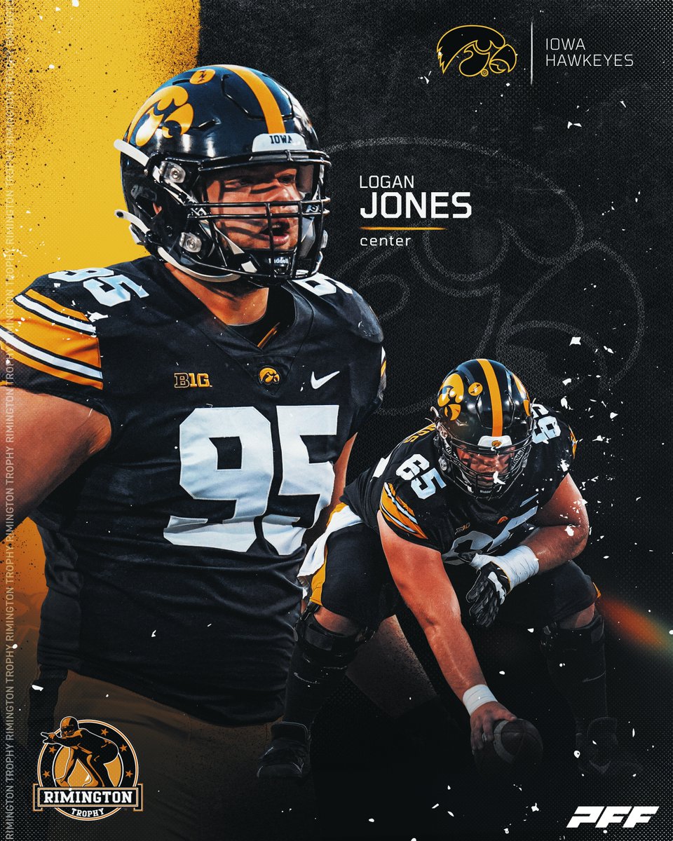 . @HawkeyeFootball center Logan Jones has only allowed 2 sacks across 213 pass blocking snaps, and has a @pffcollege 70.5 run blocking grade in 2023.