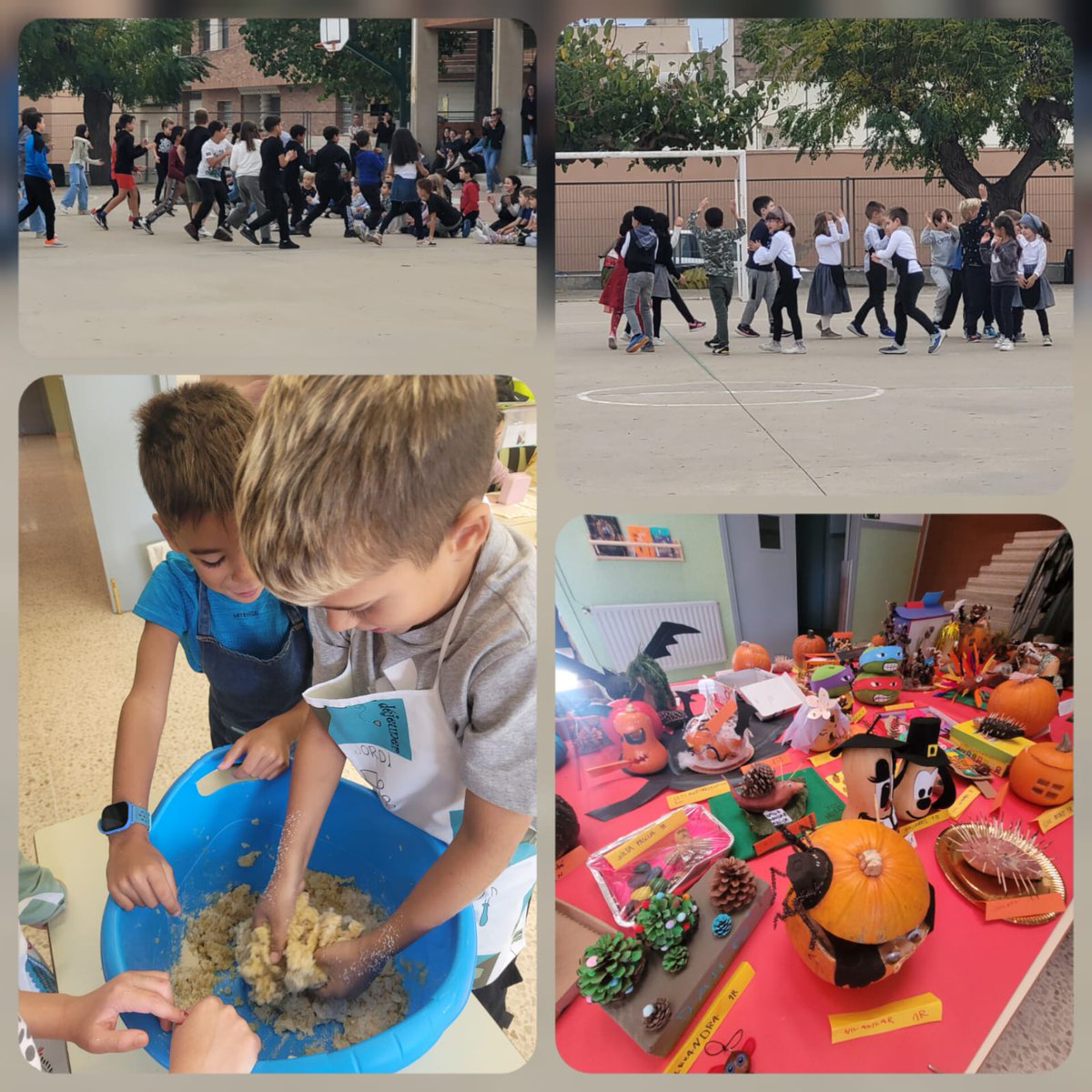 Celebrem la castanyada fent panellets,  manualitats en família i dansant a ritme de castanyada.