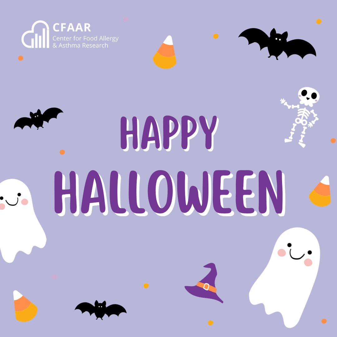 Happy #Halloween  from CFAAR!  Remember to bring #epinephrine, check candy & read ALL labels and offer #NonFood treats! Have fun & be safe!

#CFAARtogether #allergyfriendly