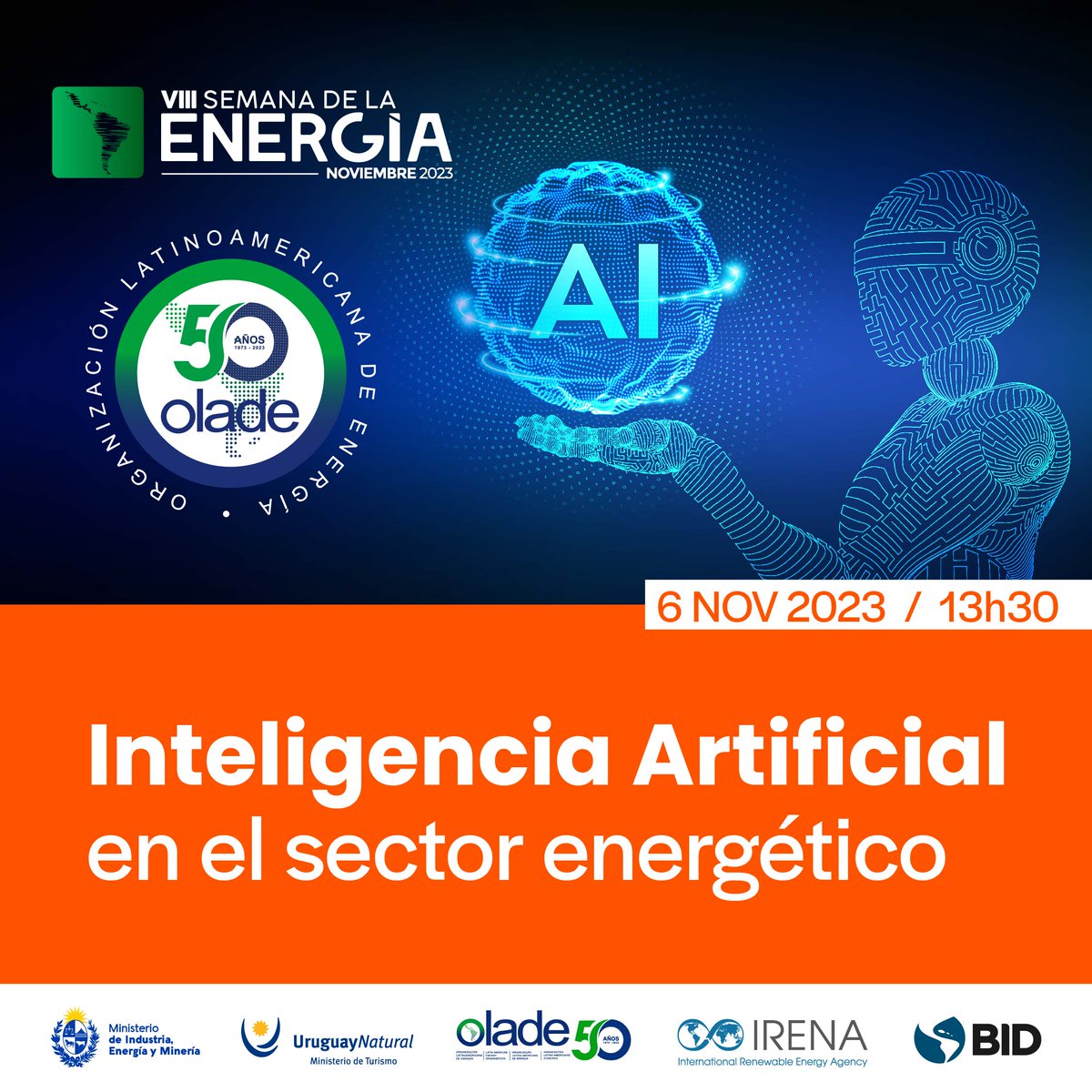 ⚡#SemanadelaEnergía #Innovación 🤖 🗓️ 6 al 10 de noviembre, Montevideo, Uruguay. Uno de los paneles de la Semana de la Energía se centrará en Inteligencia Artificial y Transformación Digital en el Sector Energético. ¡No te lo pierdas! Participan: ▶ Virginia Snyder…