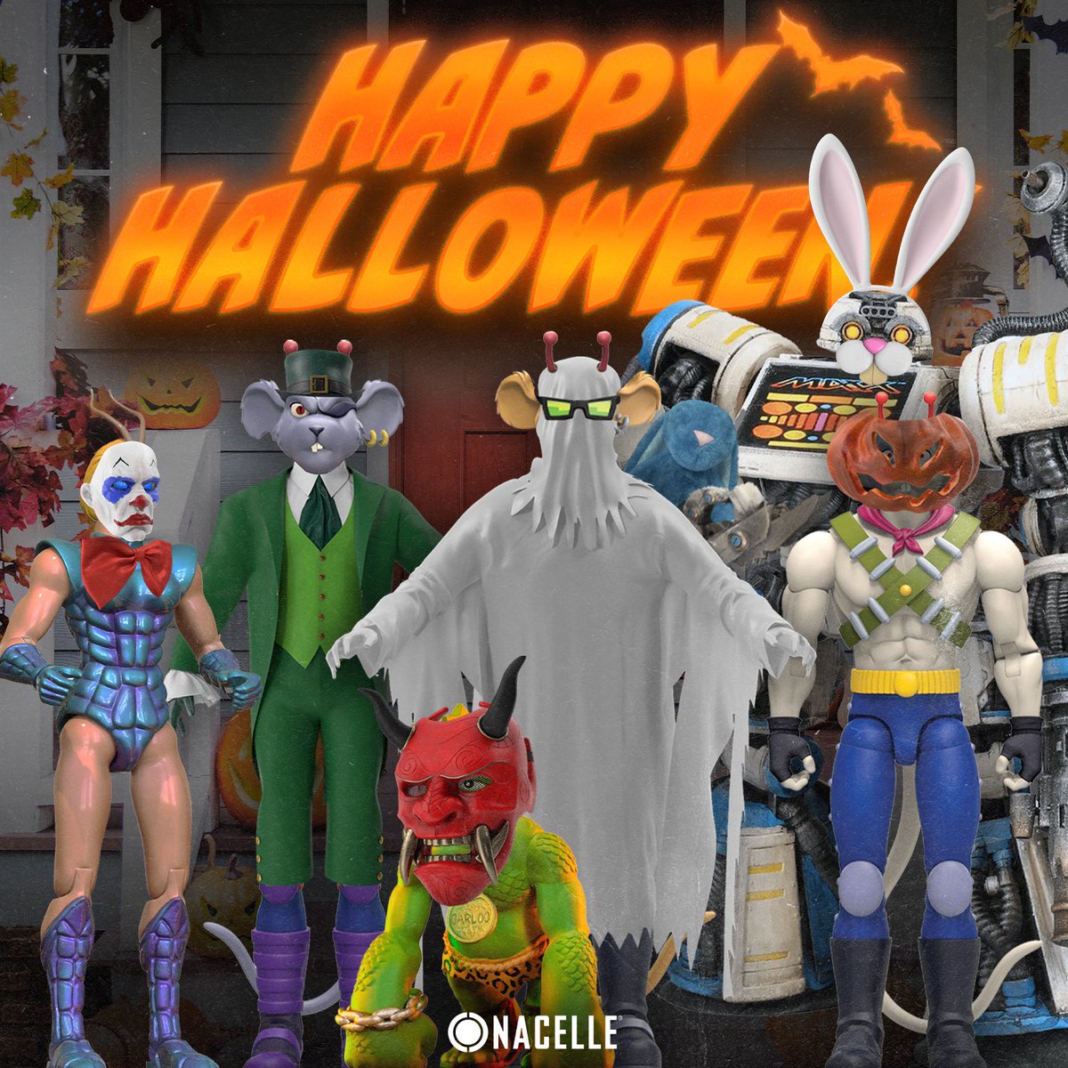 nacellecompany's tweet photo. Happy Halloween from all of us at @nacellecompany!
#nacellecompany #happyhalloween #halloween #bikermicefrommars #roboforce #greatgarloo #sectaurs #spookyszn #halloweencostume #costumeparty https://t.co/AO4r5zlHJ4