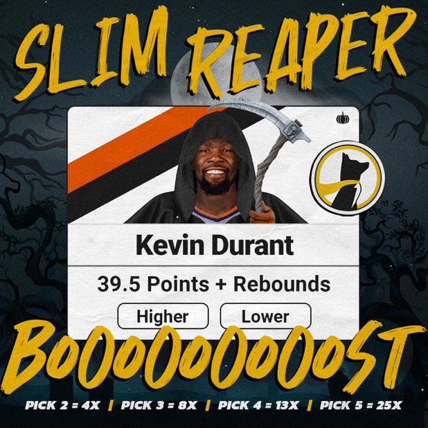 Kicks on X: In honor of Halloween, Underdog is offering a special KD 'Slim  Reaper' BoOoOst so you can rack up to 25x your money! 🤑 Use code KICKS &  join the