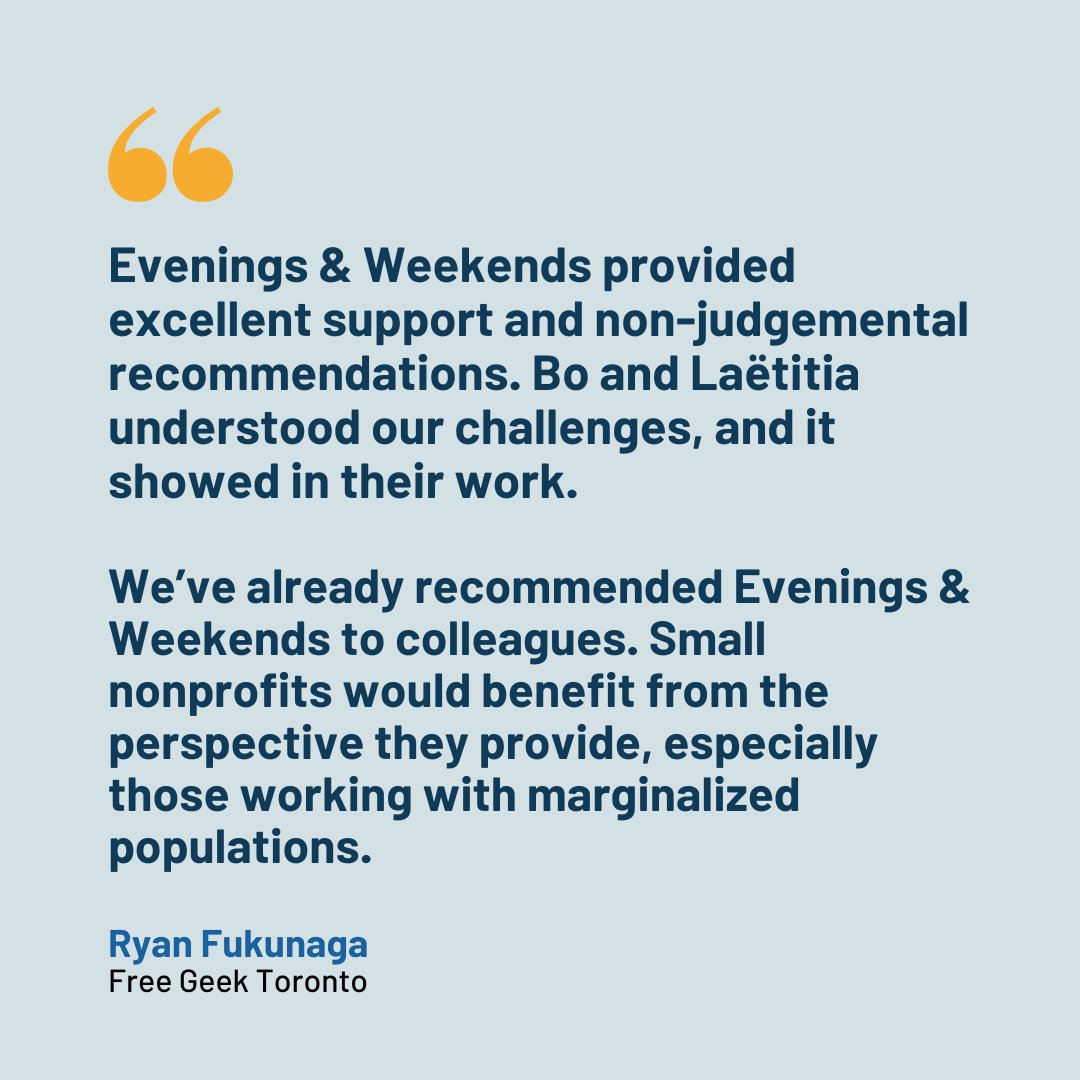 Evenings & Weekends Consulting tweet media