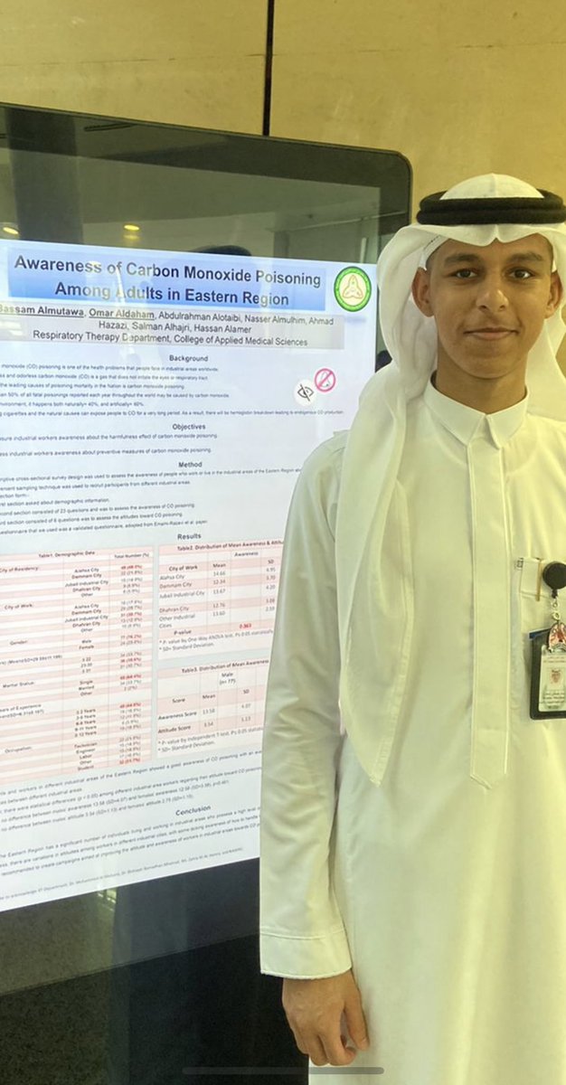 I would like to thank everyone for giving me the chance to participate in the RT week event at KSAU-HS by presenting our research poster. It was a well organized event.